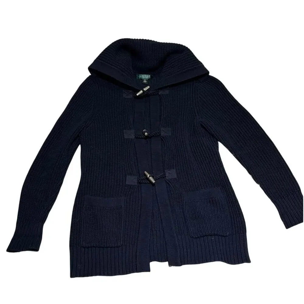 Lauren Ralph Lauren Toggle-Front Knit Cardigan – Navy – Size L - Picture 2 of 5